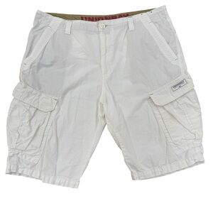 Vintage Y2K Unionbay White Cargo Shorts Men’s 38 Cotton Baggy Skater Hip Hop